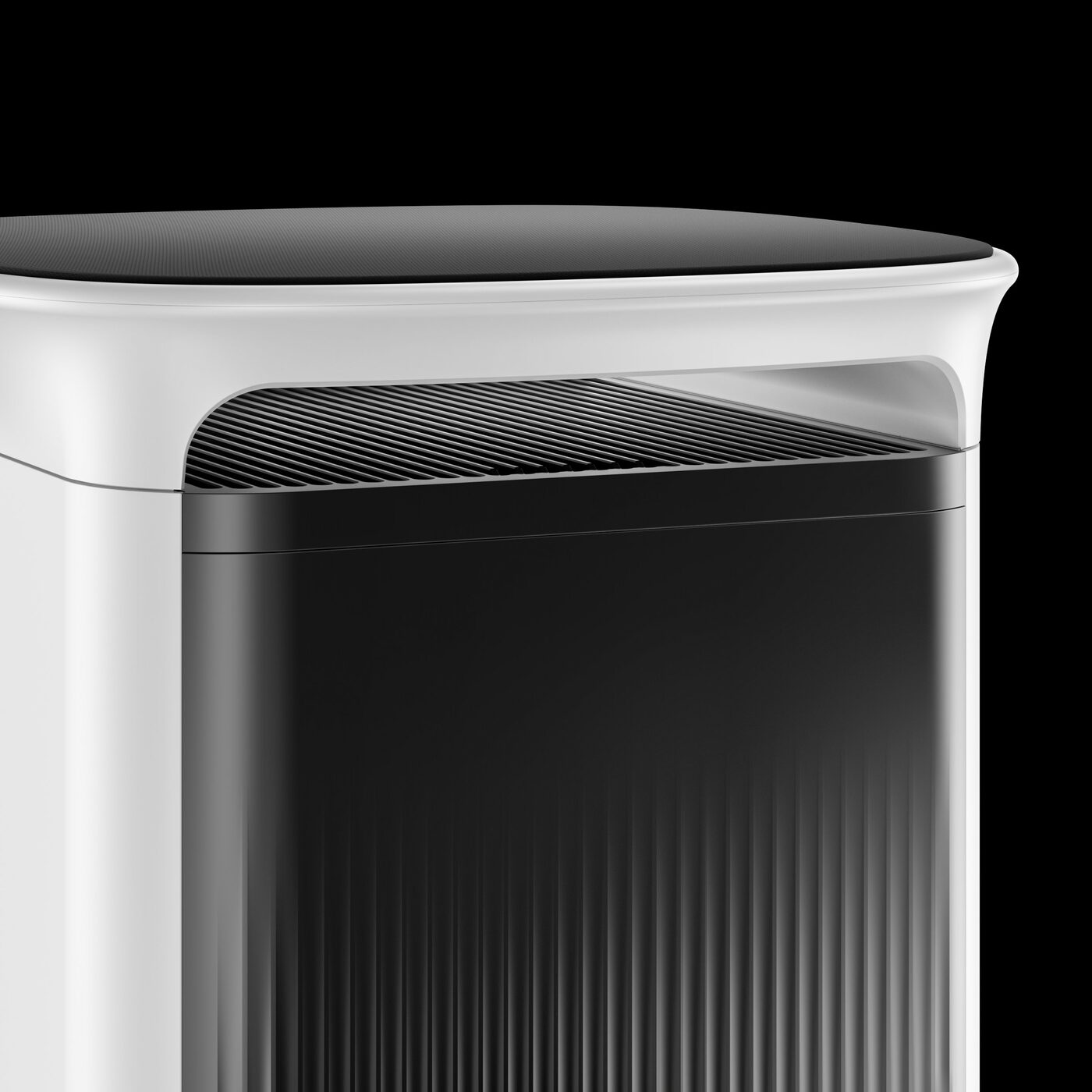 Q80 design detail — top mesh, intake and fluted texture